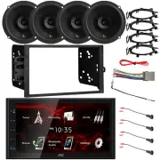JVC 2DIN USB Bluetooth Receiver, 4x 6.5" 150W Car Speakers, 95-Up GM Install Kit