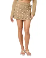 Toccin Abbie Flower Crochet Mini Skirt