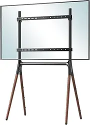 DMM.Make DKS-LS4L Display/TV Stand, TV Stand, 43-65 Inches, VESA Compatible, 4 Wood Grain, Brown