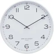 NEW One Six Eight London Austin Metal Wall Clock, White, 40cm