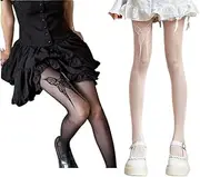[NentMent] 2 Pack Womens High Waist Tights Fishnet Stockings Fish Nets Leggings Pantyhose Butterfly Patterned Thigh High Fishnet Tights for Women Mini Dresses Sexy Bodycon Dress Party Halloween Costume