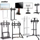 32"-100" Swivel LED Plasma LCD TV Stand Mount Bracket Mobile Trolley With Wheels
