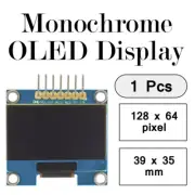 1pcs 39 x 35mm (128 x 64 Pixel) Duinotech 1.3 Inch Monochrome OLED Display