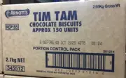 BULK TIM TAM BISCUITS 150x INDIVIDUALLY WRAPPED PORTION CONTROL BY ARNOTTS AUS
