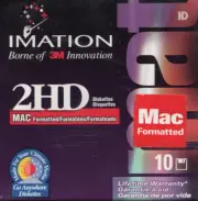 Ten 3M Imation High Density DS 2HD Diskettes, Mac Formatted NEW Factory Sealed