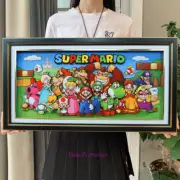 Super Mario Family Picture Frame 3D Paper Art Collectibles 34*64cm