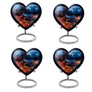 Guitar Urn 3Inch Pack Of 4 Heart Mini Urns for Human Ashes - Miniature Urns