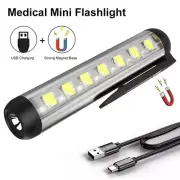 Mini LED Flashlight Magnetic Work Light Rechargeable Medical Pen Pocket Light