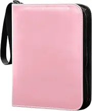 Shell Pink 4 Pocket Card Binder Zipper, Card Pocket Sleeve with 400 Slots, Ideal for Various Game Cards