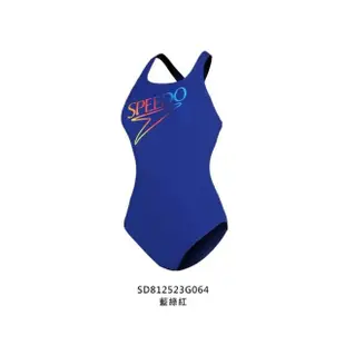 【SPEEDO】女運動連身泳裝-海邊 游泳 沙灘 戲水 泳衣 連身泳衣 藍綠紅(SD812523G064)