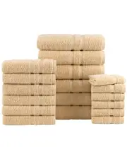 Bibb Home 18pc Zero Twist Egyptian Cotton Towel Set