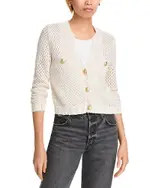 L'Agence Blanca Sequinned Cropped Cardigan
