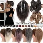 12in Short Ponytail Messy Bun Updo Claw Pony Tail Clip In Hair Extensions Curly