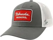 ZHATS Standard NCAA Officially Licensed Snapback Hat Big Rig Patch Gray White Brick