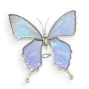 Psyche 925 Sterling Silver Real Butterfly Wing Ring Morpho sulkowskyi OSFA