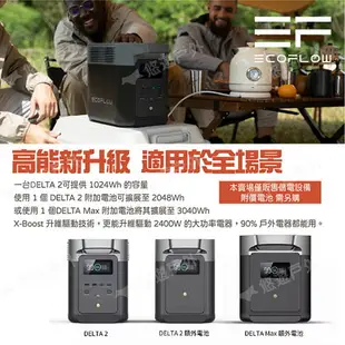 【EcoFlow】Delta 2 戶外儲能電源 EFD330 移動電源 電池 戶外電源 停電應急 輕量 露營 悠遊戶外