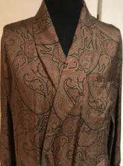 SILK ROBE MENS / MEDIUM - LARGE / DESIGNER RICK PALLACK / FINE RARE COLLECTIBLE