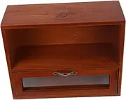 VILLFUL Vintage Storage Box Cup Countertop Cabinet for Bathroom Storage Counter Top Stackable Dresser Countertop Cabinet Wall Display Shelf for Collectibles Brown Acrylic