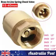 Spring Check Valve - 15/20/25/32/40mm - Brass -Non Return Valve New