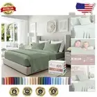 King Size 100% Combed Cotton Sheets with Deep Pockets - Sea Foam Elegance