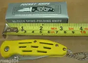 3” Fighter+ Hi-Tech Spike Folding Pocket Knife Serrated Blade NEW HT Yellow