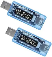 2pcs KWS-V20 Voltage Meters Current Voltage Capacity Tester USB Volt Charger Capacity