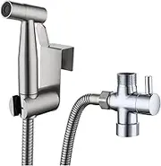 APTPKGDFDK Toilet Bidet Sprayer Handheld Toilet Bidet Sprayer Set Kit Stainless Steel Hand Bidet Faucet for Bathroom Hand Sprayer Shower Sleeve Socket(EU Version)