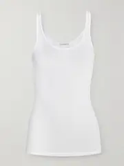 [James Perse] James Perse - The Daily Ribbed Stretch-cotton Tank - White - 4 4 White