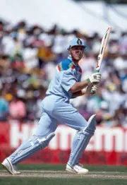 Alec Stewart batting for England during the World Cup match b- Old Cricket Photo