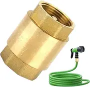 Vertical Inline Valve, Non Return Check, Solid Brass Construction, Female Threaded Design, Anti-Backflow Feature, (1.14x1.81 Inches), Perfect for Well and Pump Systems