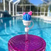 Straw Cover Blue Cactus Stanley Cup Accessory