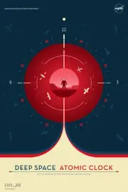 NASA Retro Style Space Tourism Poster Deep Space Atomic Clock - VARIOUS OPTIONS