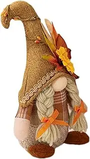Fall Gnome, Thanksgiving Decorations Gnomes | Maple Leaf J Gnome, Fall Harvest Faceless Plush Dwarf Handmade with Thanksgiving Leaf Ornaments