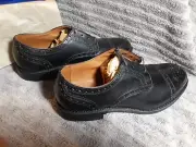 Allen Edmonds Whitney Oxfords Men 9.5D Black cap Leather DRESS Shoe Lace up NIB
