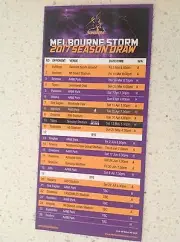 NRL MELBOURNE STORM RUGBY FULL 2017 OFFICIAL SEASON DRAW MAGNET, BIG SIZE