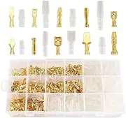 1000Pcs Insulated Spade & Bullet Connectors Set; 2.8mm 3.5mm 3.9mm 4.8mm 6.3mm Male and Female Terminals and Insulation Sleeve Kit Copper Electrical Wire Wrap Crimp Splice with Nylon Sleeves …