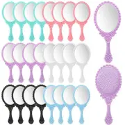 24 Pack Vintage Handheld Mirror, Portable Embossed Flower Mirror, Hand Held D...