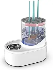 PLGEBR Cosmetic Brush Cleaner,3 in Electric Makeup Brush Cleaner Machine,Deeply Efficient Cleaning and Drying Design,Automatic Spinning Makeup Brush Cleaner Fit Makeup Brush