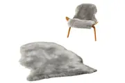 Fluffy Shag Fur Throw Rugs Faux Sheepskin Chair Seat Covers Room Decor-Gray