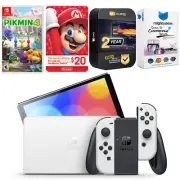 Nintendo Switch White OLED Console + Pikmin 4 + Nintendo $20 eShop Gift Card