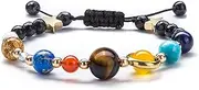 [Fesciory] Women Girls Solar System Bracelet Universe Galaxy The Eight Planets Guardian Star Natural Stone Beads Bracelet Bangle for Men