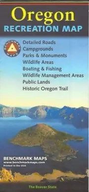 Oregon Recreation Map, by Benchmark Map (folded) - 2020 edition