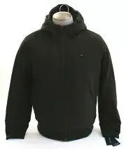 Tommy Hilfiger Olive Softshell Bomber Hooded Jacket Sherpa Lining Men's NWT