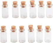 100Pcs 0.8Ml Mini Glass Bottles Pendants with Cork Stopper Small Bottle Decorati