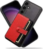 GoshukunTech for Samsung S23 Plus Case with 5 Card Holders,for Galaxy S23 Plus Wallet Case Back Cover PU Leather Phone Shell Stand Kickstand Shockproof Cover-Red
