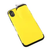 For iPhone X PC + TPU Shockproof Protective Back Case With AirPods Storage Box(Yellow)