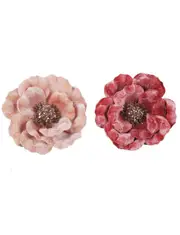 Pink Magnolia Flower Christmas Tree Clip set of 2