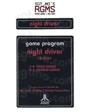 Atari 2600 Replacement Text Style Label - Night Driver
