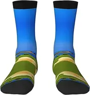 [EdWal] Soft Golf Course print Moisture Wicking Socks Sports Socks for Men and Women Warm thermal Boot Hiking Socks