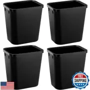 Halyuhn Black Small Trash Can 4Pack, 2Gallon/8 L Plastic Office Trash Can Gar